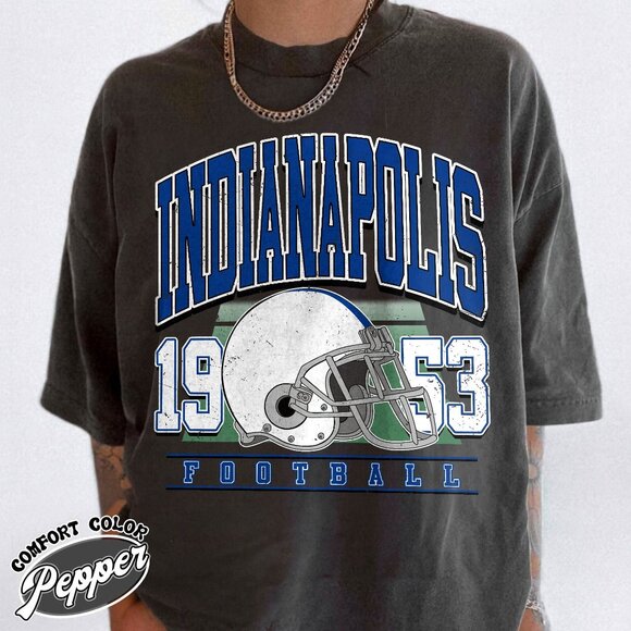 Indianapolis Football Graphic Feel Comfort Colors T-Shirt 159 - Picture 1 of 5